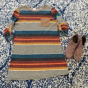 Lightweight fall striped dress
